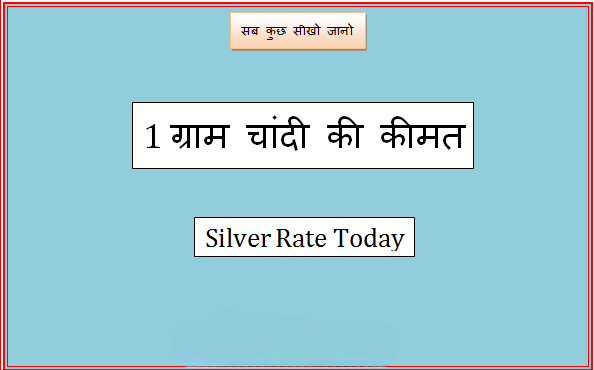 1 gram silver rate today