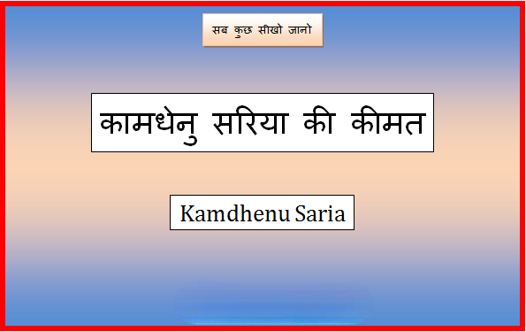 kamdhenu saria price today